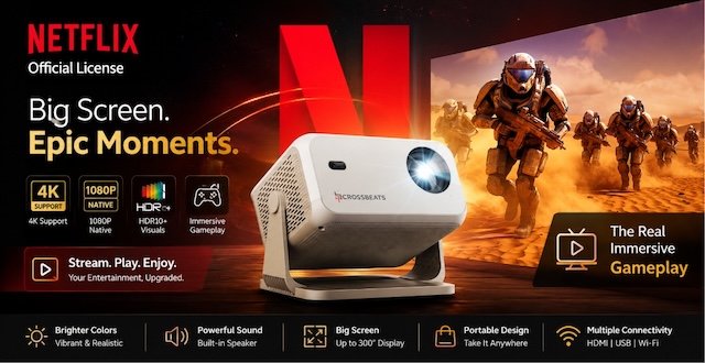 Crossbeats Lumex Flix Projector 4K Ultra HD